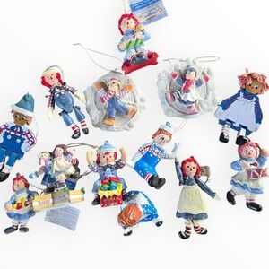 Vintage Raggedy Ann and Andy Christmas Ornaments Lot Kurt Adler